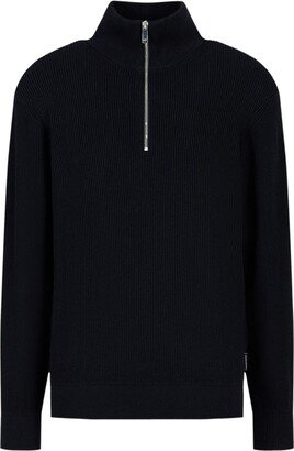 Half-Zip High-Neck Jumper-AA