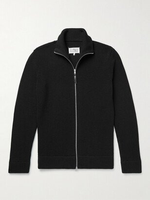 Ribbed Cotton and Wool-Blend Zip-Up Cardigan