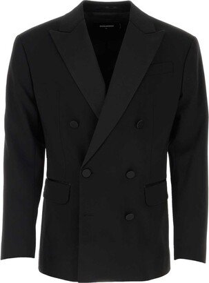 Double-Breasted Long-Sleeved Blazer-AE