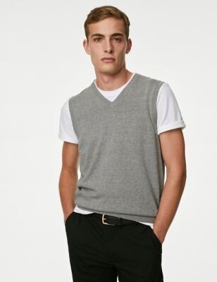 Pure Cotton Sleeveless Jumper