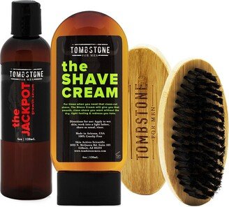 Tombstone For Men The Jackpot Kgf Vegan Hair Growth Serum & The Shave Cream Kit W/ The Beard Brush-AA