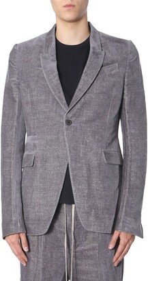 Velvet Front Button Blazer