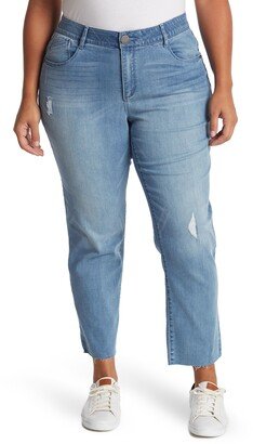 'Ab'Solution Raw Hem Slim Straight Leg Jeans