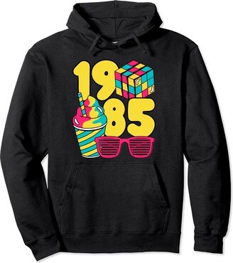 80s Throw Back Best of 1985 Best of 1985 Retro 80s Night Summer Vibes 80s Vintage Pullover Hoodie-AA