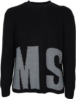 Logo Intarsia Ribbed Knit Jumper