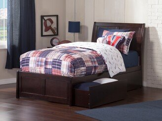 AFI Portland Twin Bed and Footboard with 2 Drawers in Espresso