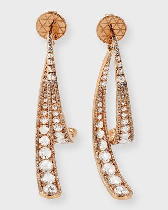 64 Facets 18K Rose Gold Rose-Cut Brilliant-Cut Diamond Broken Hoop Earrings