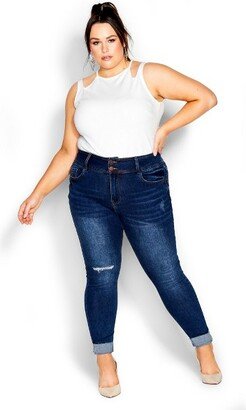 | Women's Plus Size Jean Harley Turn Up - Indigo - 14W