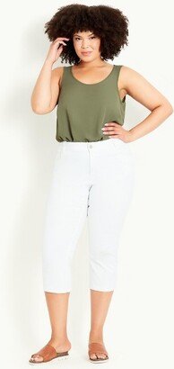 | Women's Plus Size Denim Love Crop Jeans - white - 20W