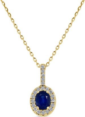 Sabrina Designs 14K 0.55 Ct. Tw. Diamond & Sapphire Oval Pendant