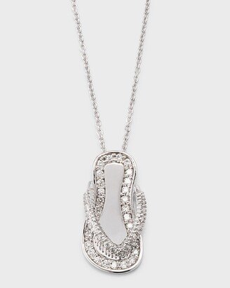 18K White Gold Diamond Flip Flop Necklace