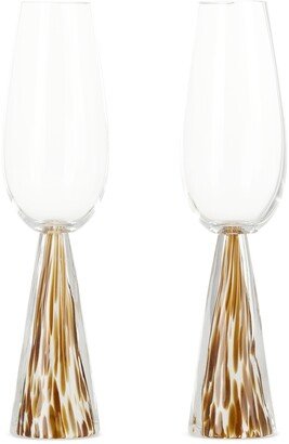 Tan & Off-White Tempo Flutes Set