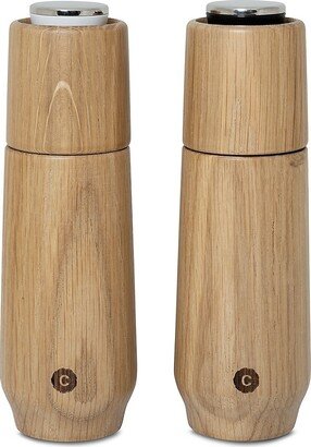 Crushgrind Champagne Small Oak Wood Grinder Two-Piece Set