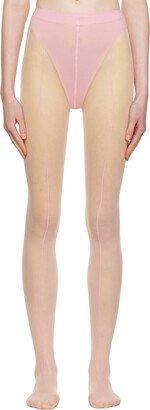 Pink Mugler Edition Sheer Tights