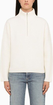 Ecru wool turtleneck sweater