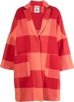 Check-Pattern Virgin Wool Coat