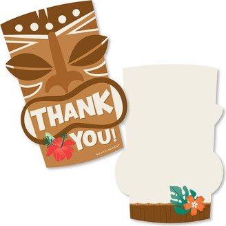 Big Dot Of Happiness Tropical Luau - Hawaiian Beach Party Shaped Thank You Cards with Envelopes 12 Ct