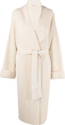 There Was One Ribbed-Knit Belted Cardi-Coat