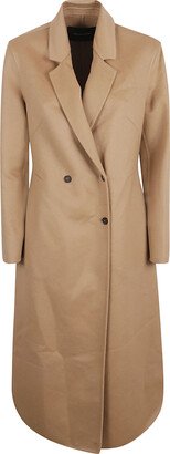 Double-breast Round Hem Coat