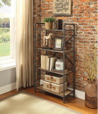 CDecor Vendone Antique Oak and Sandy Grey 4-tier Bookcase