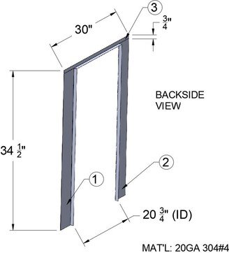 Custom 20Ga Brushed 304 Stainless Steel Wine Cooler Fridge Surround Trim | 3Pc