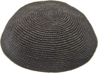 Nua Thick Black Kippah With Holes - 16 cm - 16 cm