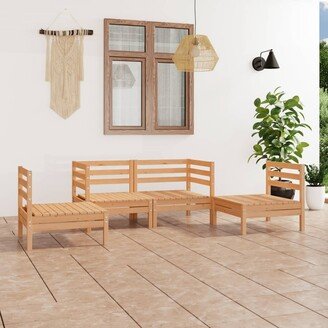 4 Piece Patio Lounge Set Solid Pinewood - 25 x 25 x 24.6-AA