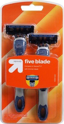 Men's Five Blade Disposable - 2ct - up & up™