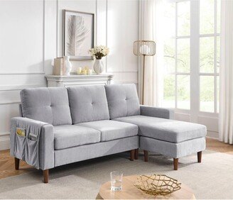 L-Shape Modular Sectional Sofa DIY Tufted Soft Combination Living Room