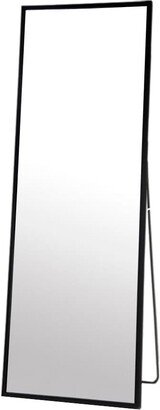 cadeninc 59 in. x 19.7 in. Metal Framed Black Standing Mirror