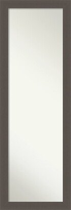 Non-Beveled Full Length On The Door Mirror - Brushed Frame - Brushed Pewter - Outer Size: 18 x 52 in