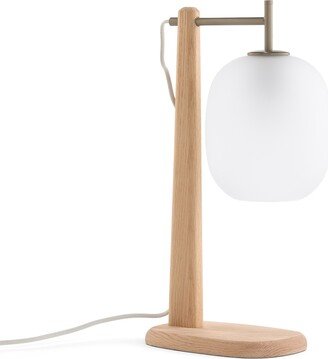 La Redoute Interieurs Navida Oak, Metal and Frosted Glass Table Lamp