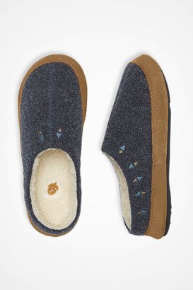 Women's Geo Embroidered Hoodback Slippers by Acorn - Navy - Medium