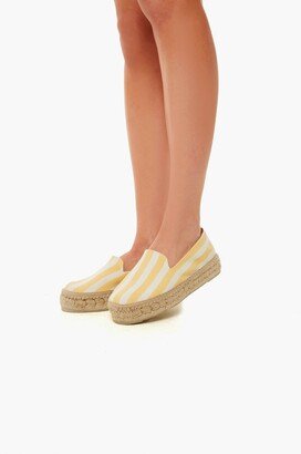 Yellow Stripes Platform Slippers