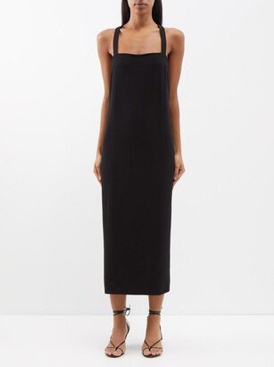 Fabia Backless Crepe Midi Dress