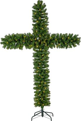 Sterling Tree Company 7.5Ft Indoor And Outdoor Cross Pine Tree With 250 Ul Warm White Lights-AA