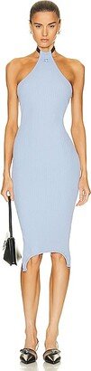 Rib Knit Suspender Dress in Baby Blue