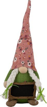 Northlight 16 Pink Floral Springtime Gnome with Message Board