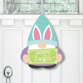 Big Dot Of Happiness Easter Gnomes - Porch Spring Bunny Party Outdoor Front Door Decor - 1 Piece Sign