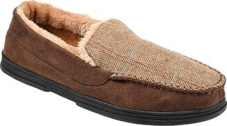 Winston Moccasin Slippers (Brown Fabric) Men's Shoes