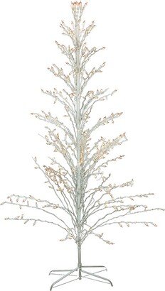 Northlight 6Ft White Lighted Christmas Cascade Twig Tree Outdoor Decoration - Clear Lights