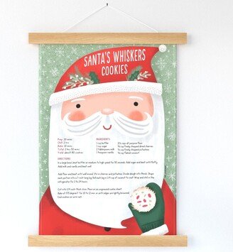 Santa Claus Wall Hanging - Christmas Cookie By Jilly Jack Designs Winter Seasonal Printed Tea Towel With Wooden Hanger Spoonflower