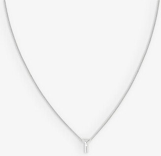 Womens Silver Initial T Rhodium-plated Recycled Sterlin-silver and Cubic Zirconia Pendant Necklace