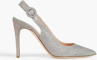 Diana iridescent lamé slingback pumps