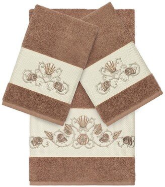 Bella 3-Piece Embellished Towel - Latte