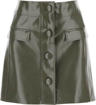 MVP Wardrobe Montenapoleone Mini Skirt In Coated Cotton