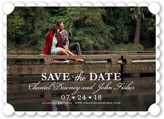 Save The Date Cards: Our Sweet Love Save The Date, White, Matte, Signature Smooth Cardstock, Scallop