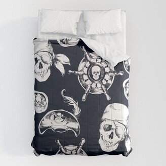 Navy Blue Pirate Pattern Comforter