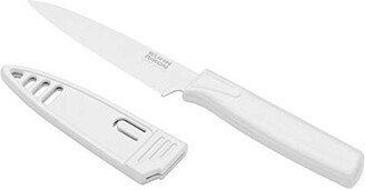 Colori Non-Stick Straight Paring Knife with Safety Sheath, 4 inch/10.16 cm Blade, Marshmallow