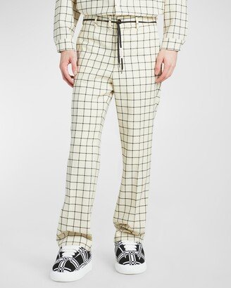 Men's Windowpane Wool Pants